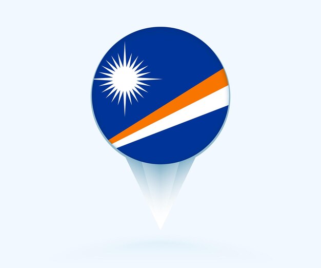 Map pointer with flag of Marshall Islands