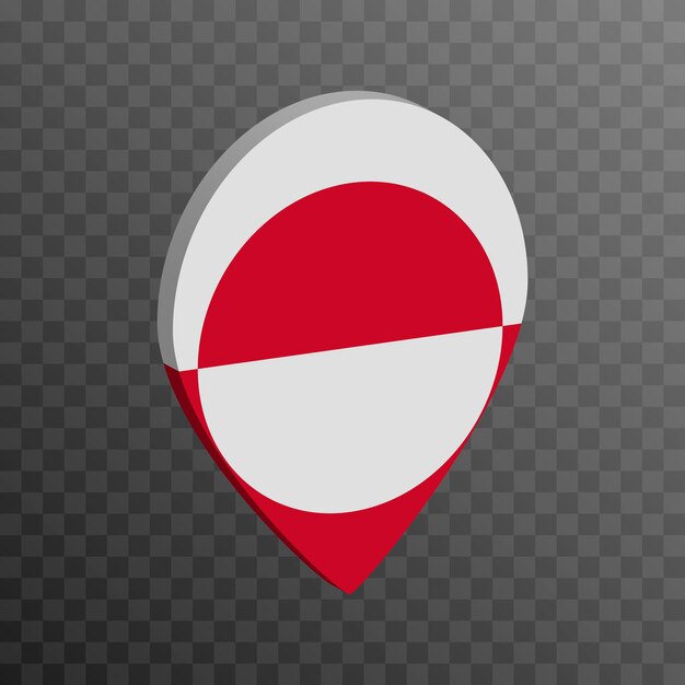 Map pointer with Greenland flag Vector illustration