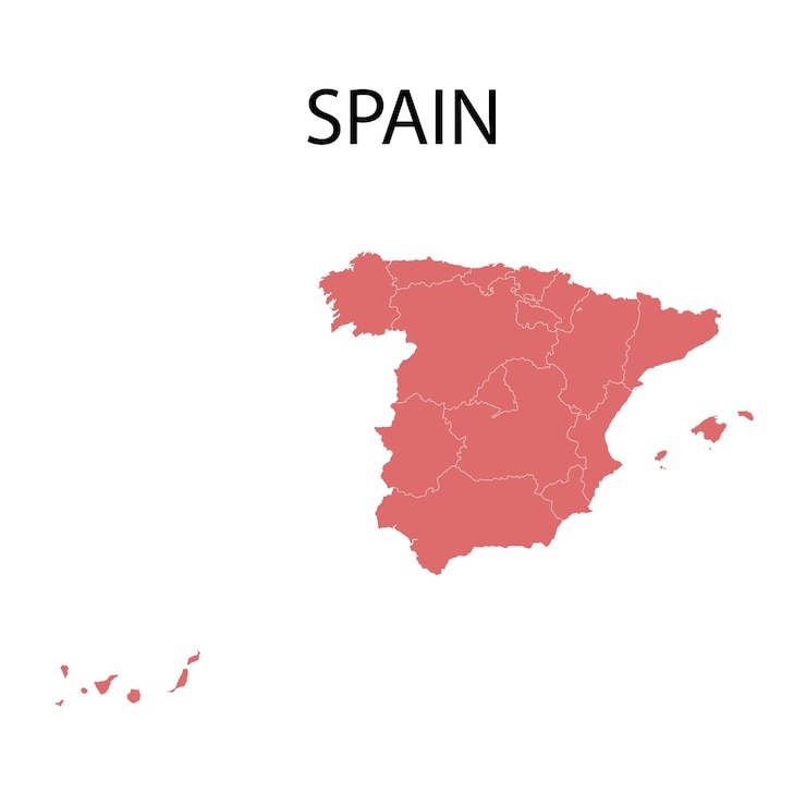 Vector map spain spanyol