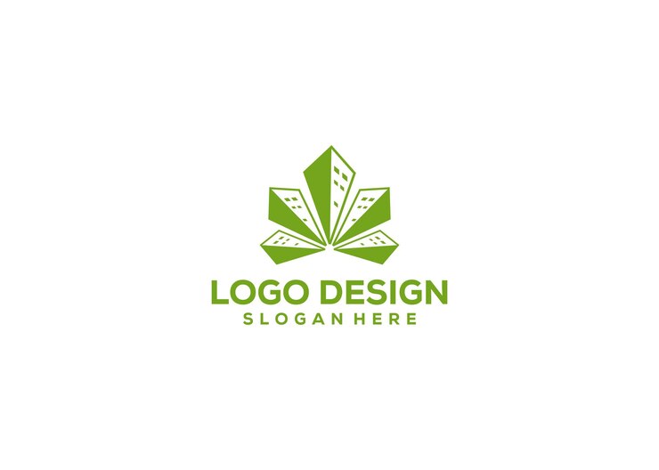 Vector marijuana building logo deisgn