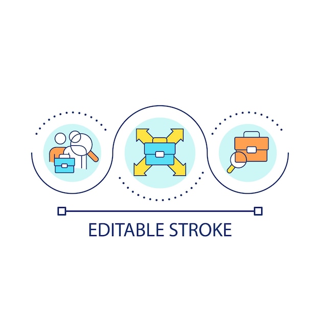 Market expansion loop concept icon