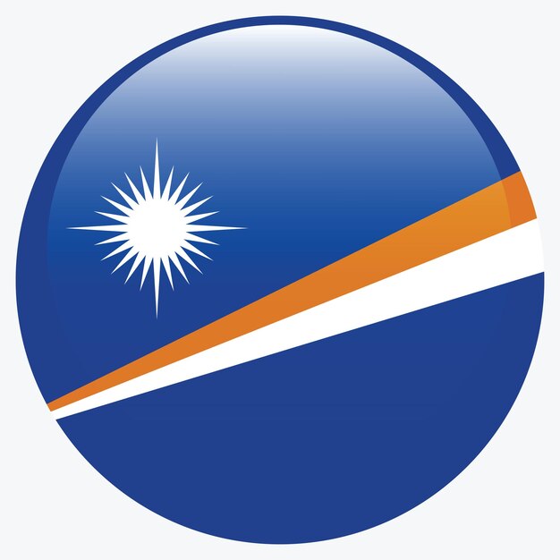 Marshall Islands circle flag icon computer vector illustration design