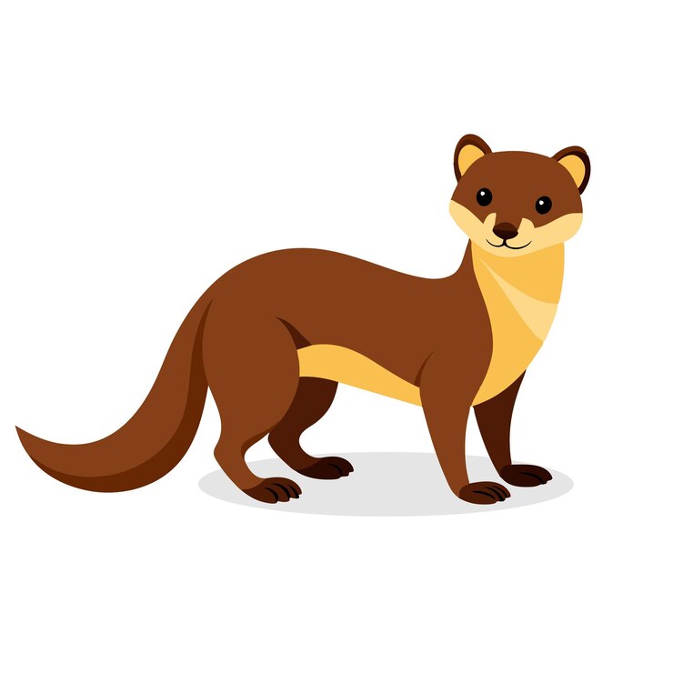 Marten animal flat vector illustration on white background