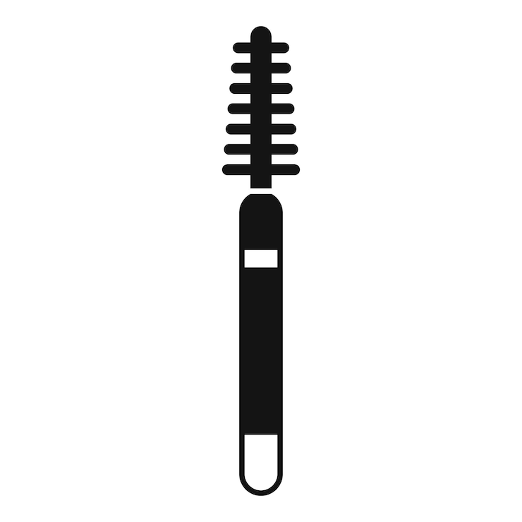 Vector mascara brush applicator enhancing eyelashes for a dramatic look