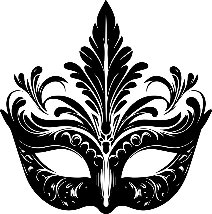 Vector mask tattoo design illustration black color 3