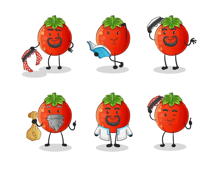 Vector maskot kartun karakter arab tomat, vektor