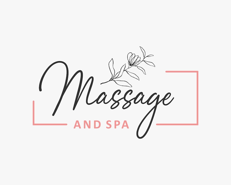Vector massage and flower logo minimal illustration