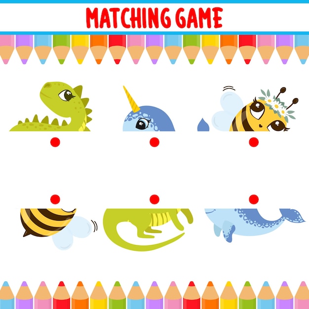 matching children educational game match objects vector image
