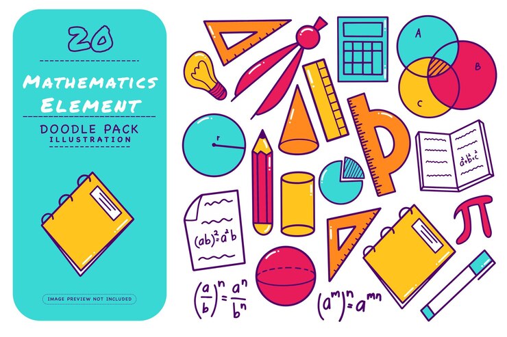 Vector mathematics doodle illustration