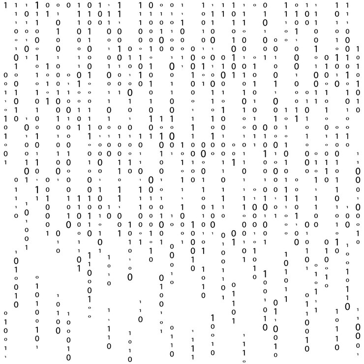 Vector matrix background vector binary code matrix black and white digital background with digits on screen data technology illustration binary computer code coding hacker concept