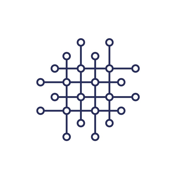 Vector matrix line icon on white