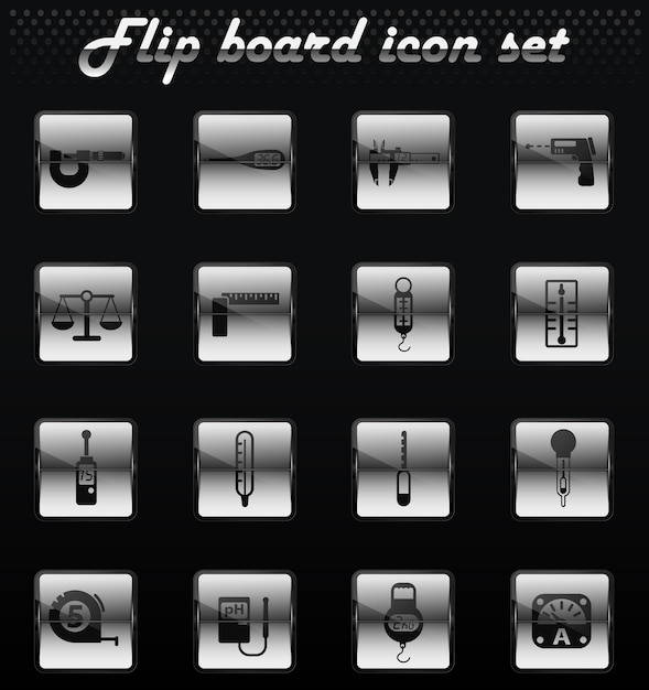 measuring tools vector flip mechanical icons for user interface design