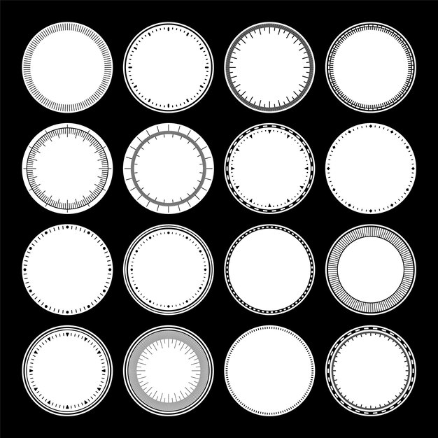 Mechanical clock faces bezel watch dial with minute and hour marks timer or stopwatch element blank