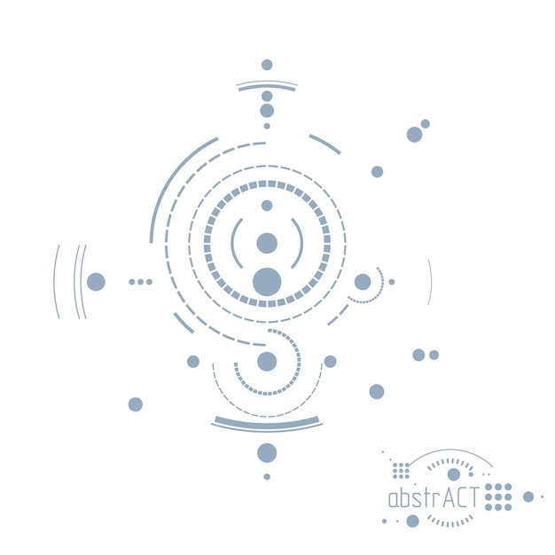 Mechanical scheme, vector engineering drawing with circles and geometric parts of mechanism. Technical plan can be used in web design and as wallpaper or background.
