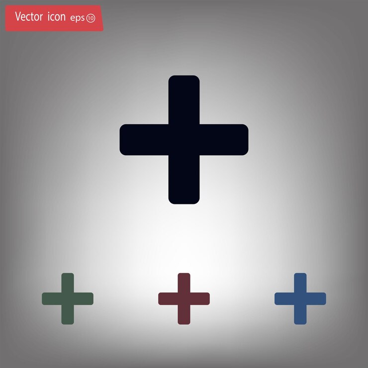 Vector medical cross symbol vector illustration on gray background eps 10