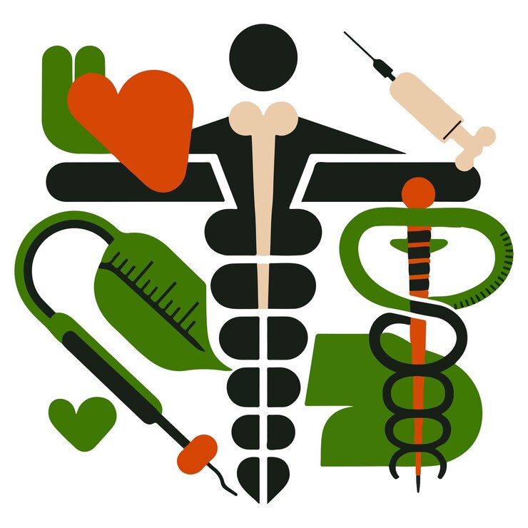 Vector medical icon set containing doctor medicine hospital treatment healthcare nurse pills clinic