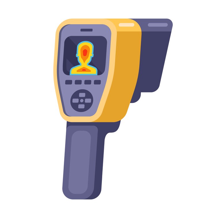 Vector medical imager for the detection of patients with coronavirus.  illustration.
