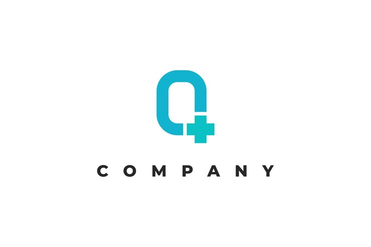 medical plus and letter q logo