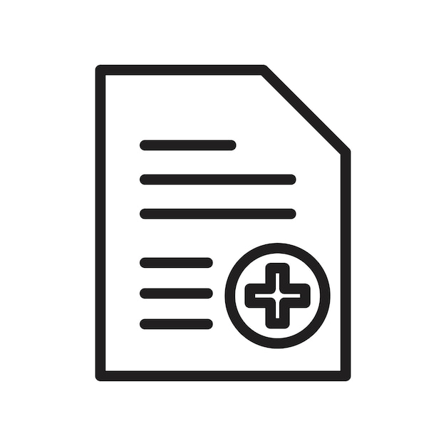 medical record icon simple thin outline