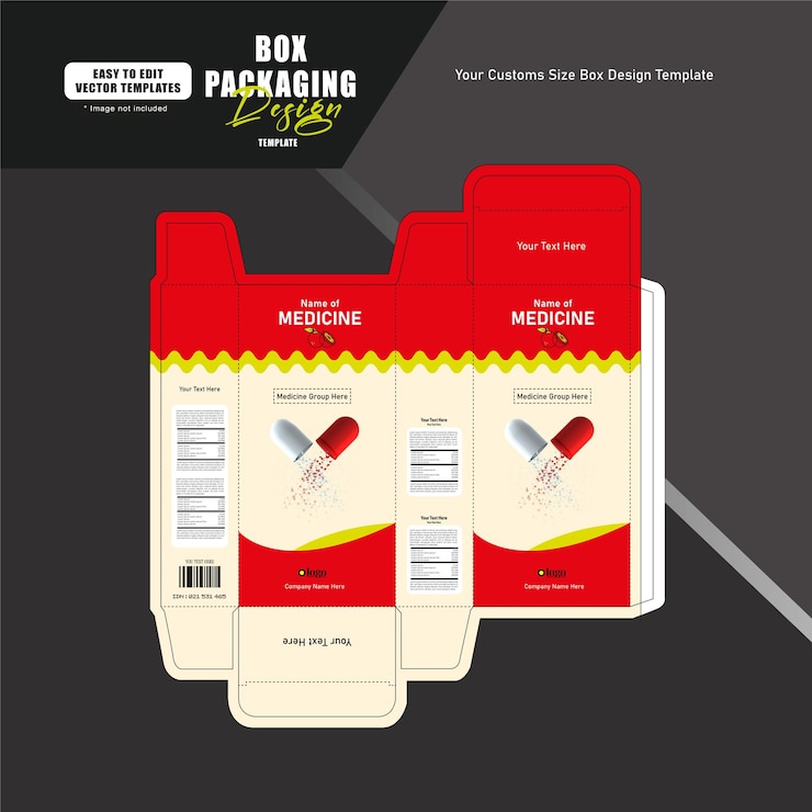 Vector medicine box design template
