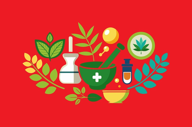 Vector medicine herbal nature illustration set of collection symbol icon vector art illustration