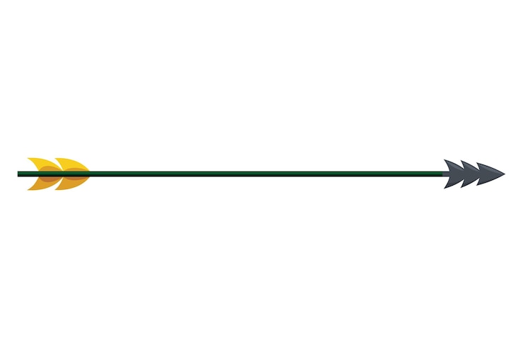 Vector medieval arrow fighting decorative cartoon arrows design element for poster label or sign on menu