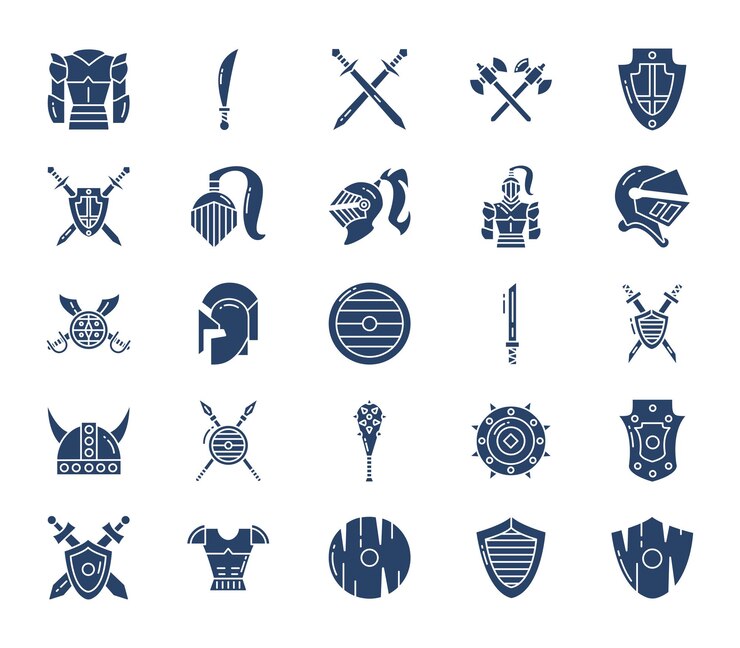 Medieval icon set