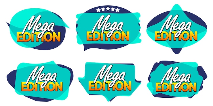 Vector mega sale set discount banners promo tags design template vector illustration
