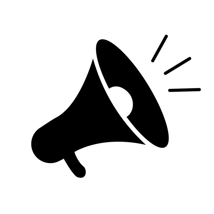 Megaphone icon vector symbol isolated on a white background silhouette