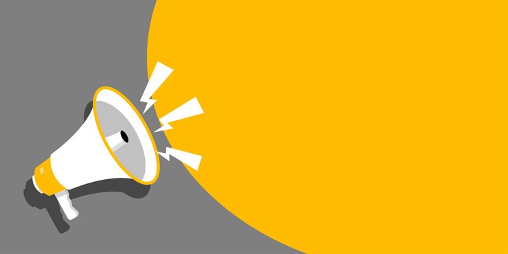 Megaphone Orange with Background Megaphone with Free Space for Text Content