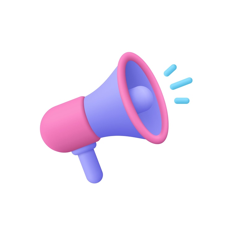 Vector megaphone speaker loudspeaker marketing announcement and advertisement concept 3d vector icon cartoon minimal style
