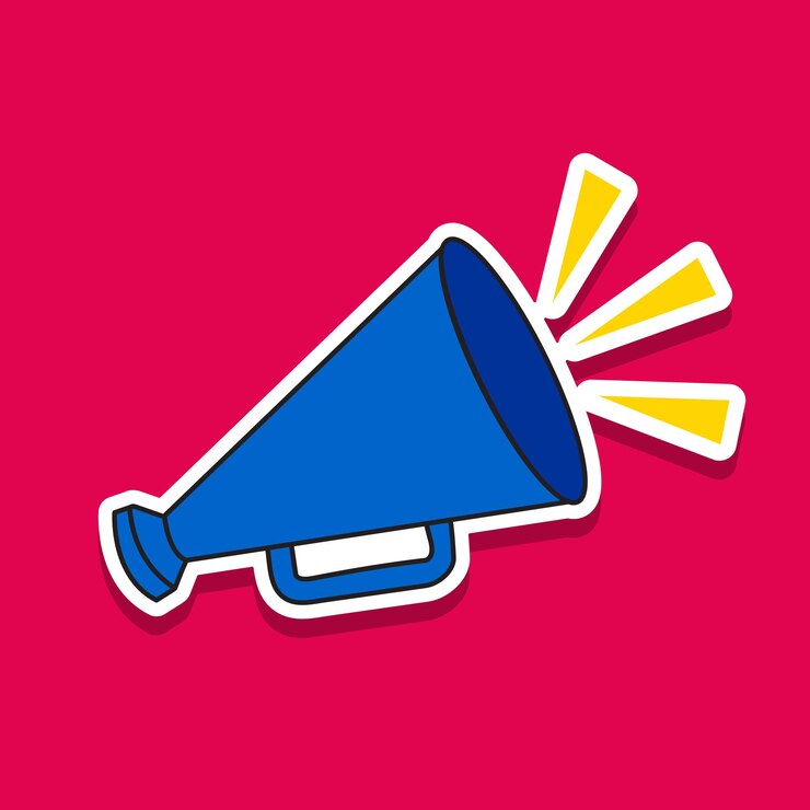 Megaphone vector sticker die cut sticker cartoon style illustration