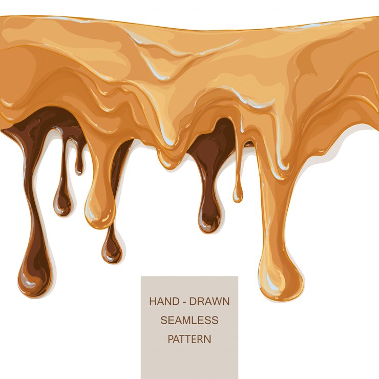 Vector melted chocolate caramel