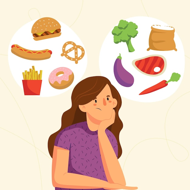 Memilih antara makanan sehat atau tidak sehat