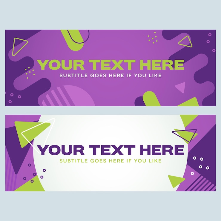 Vector memphis style banner design template