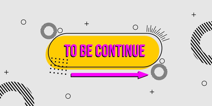 Memphis style to be continue banner design. yellow and gray background