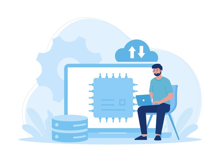 Men do the work and analyze the data themselves trending concept flat illustration