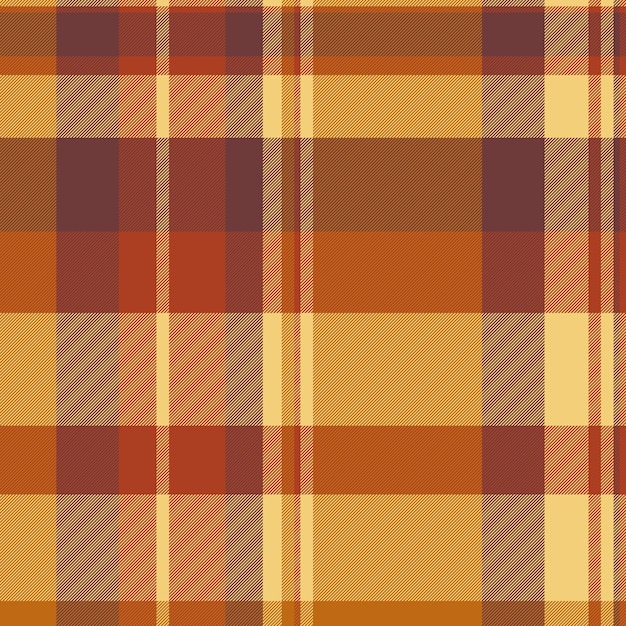 Mens shirt background check texture event seamless tartan vector Faded pattern plaid textile fabric in red and amber colors