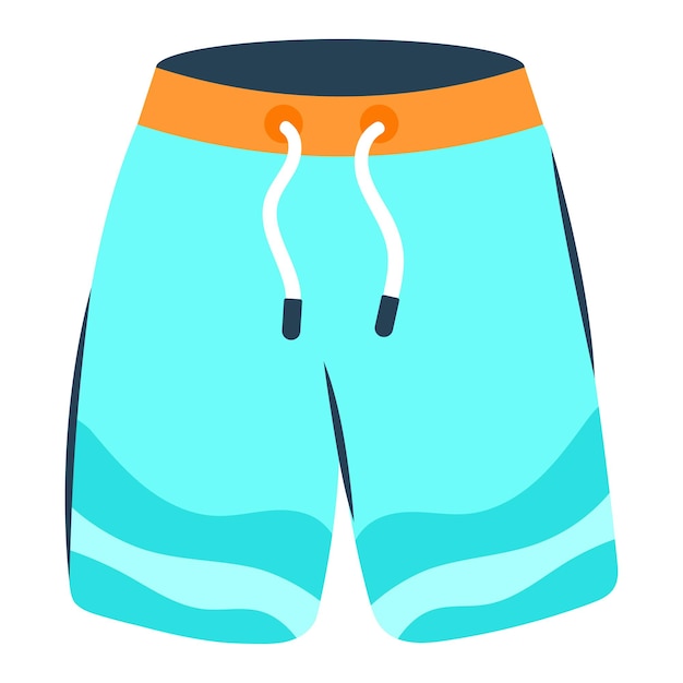 mens summer shorts beach shorts with drawstrings short pants vector illustration icon
