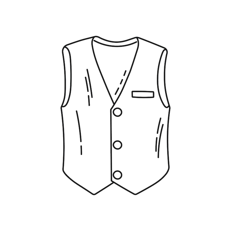 Mens vest clothing element sketch