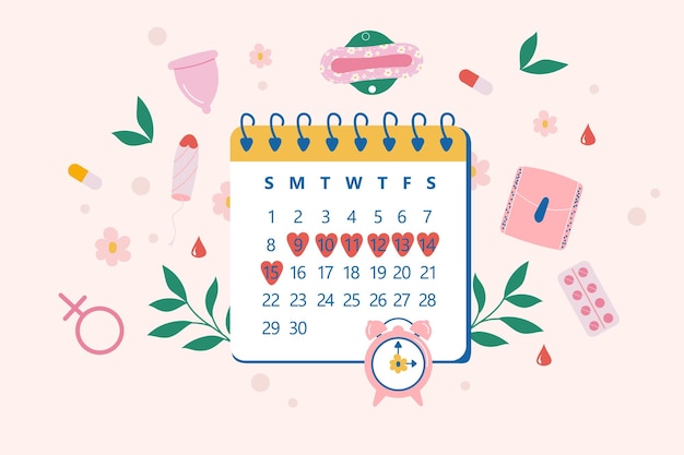 Menstrual calendar period woman concept