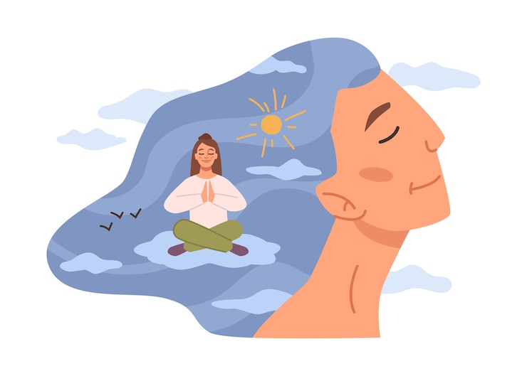 Vector mental health and inner balance meditation