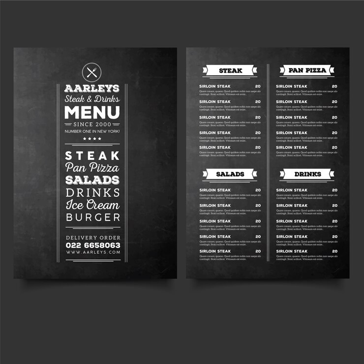Vector menu kafe
