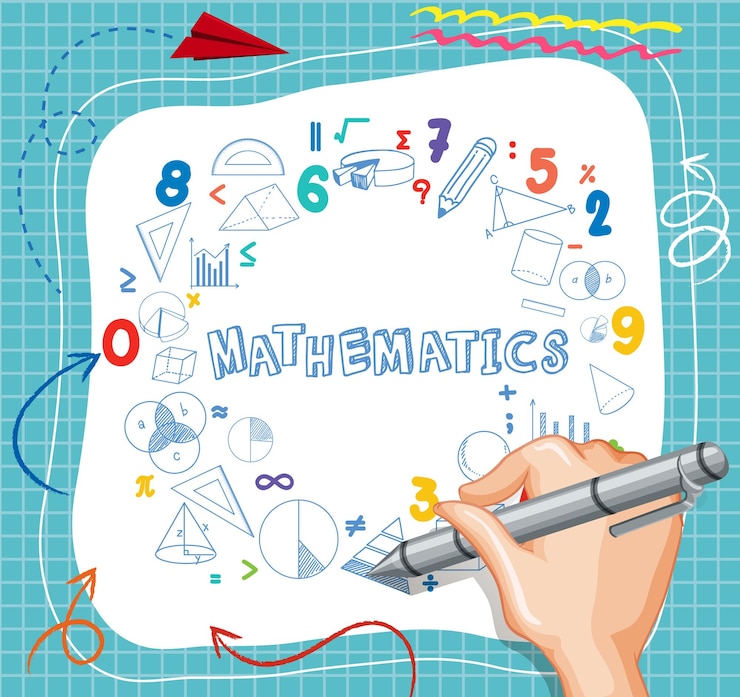 Vector menulis tangan rumus matematika pada catatan kertas
