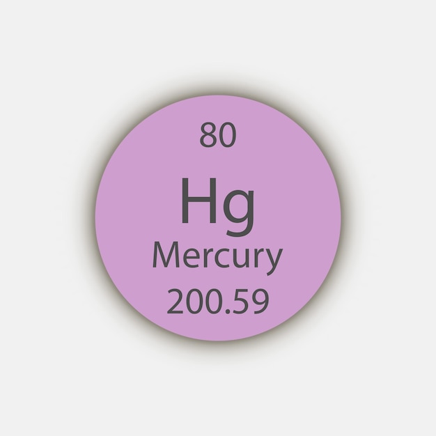 Mercury symbol Chemical element of the periodic table Vector illustration