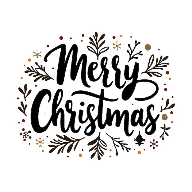 Merry Christmas lettering typography design