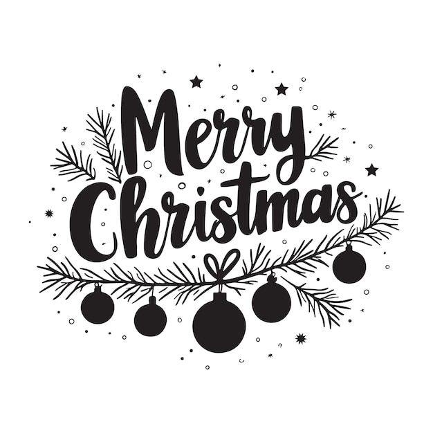 Merry Christmas typography vector design template