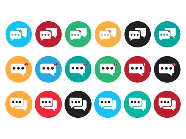 Message icon Collection of vector symbol on white background Vector illustration