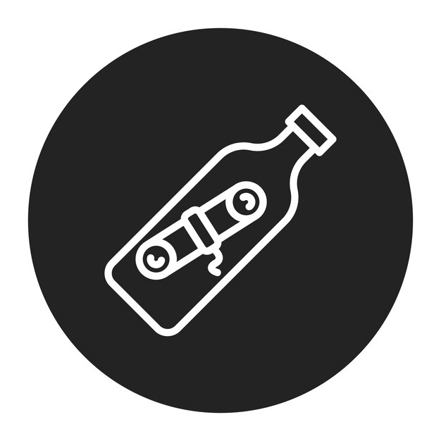 message in a bottle icon vector image can be used for dating app