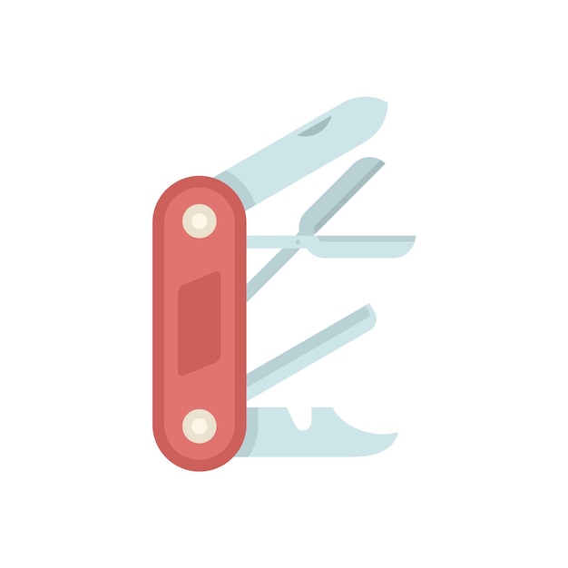Metal knife icon flat vector Army pocket Camping kit isolated